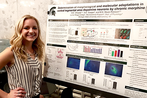 Katie presents her poster at UURAF, Spring 2017